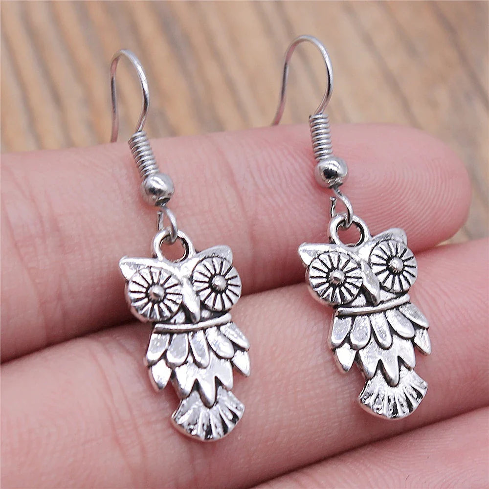 Vintage Uil Boheemse Dangle Oorbellen