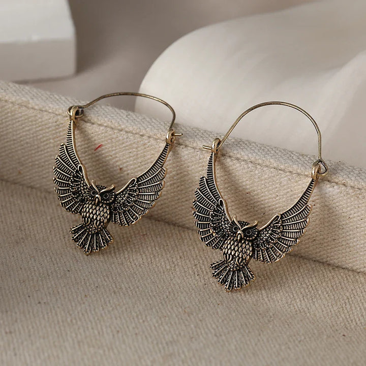 Vintage Boheemse Uil Statement Oorbellen