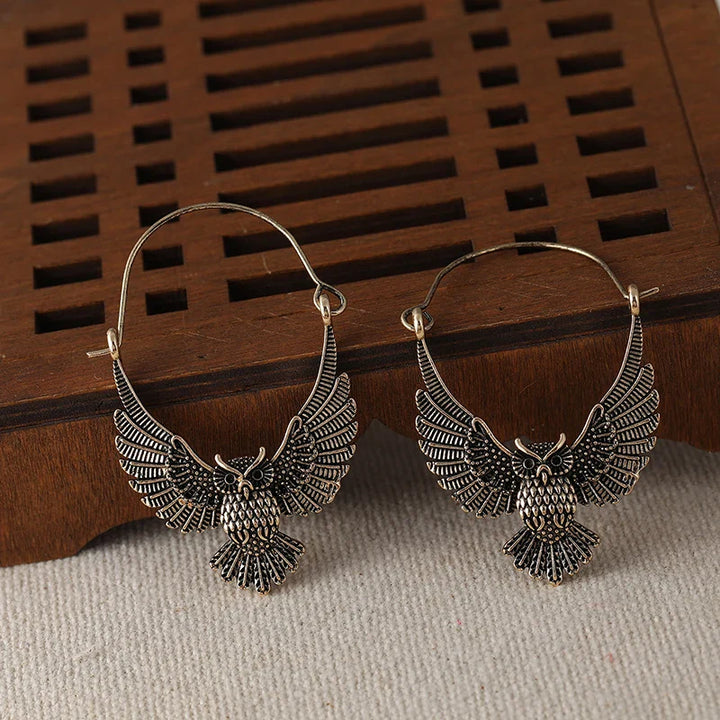 Vintage Boheemse Uil Statement Oorbellen