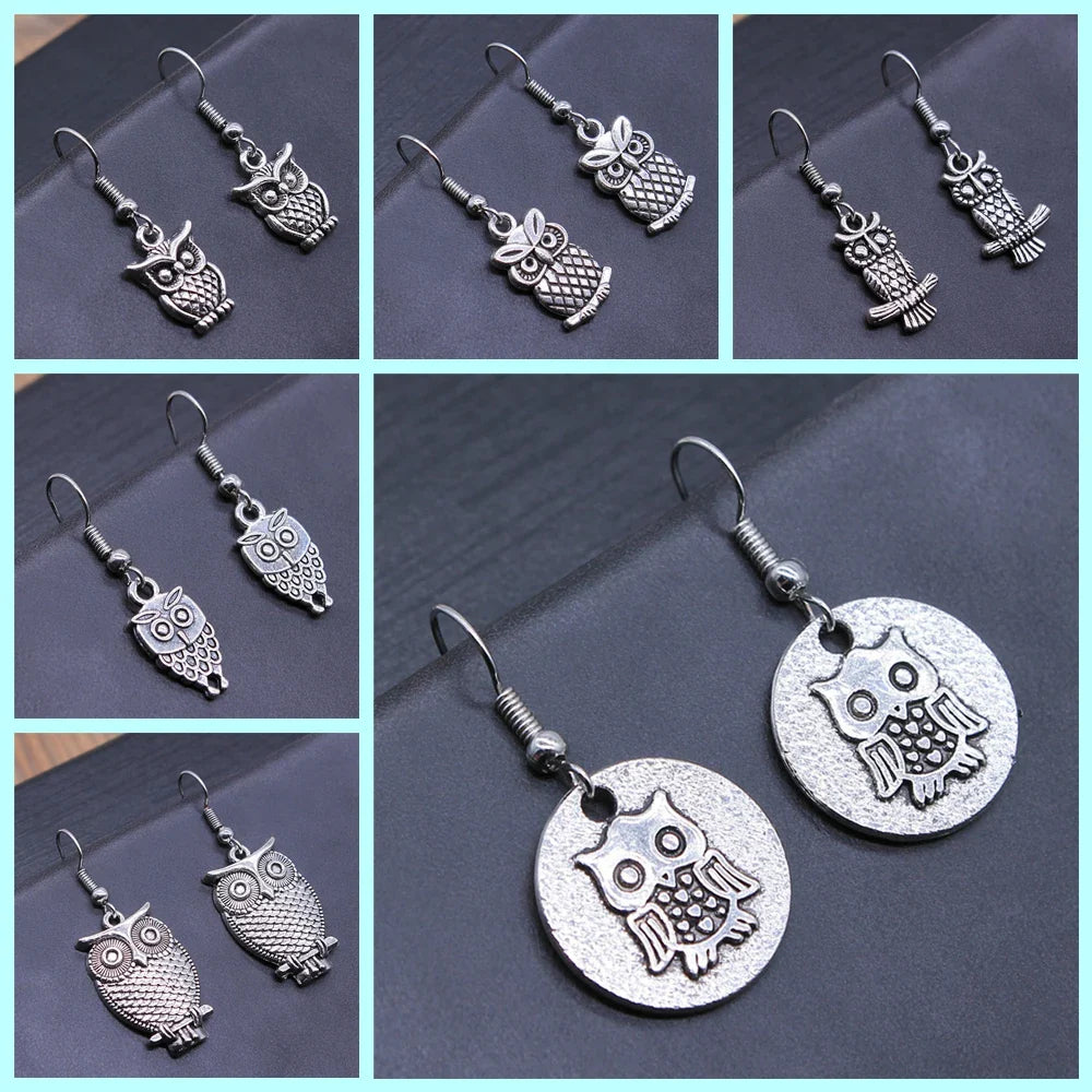 Vintage Uil Boheemse Dangle Oorbellen
