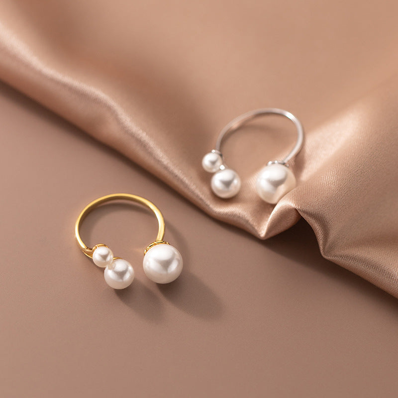 Elegante zoetwaterparel ring met verfijnde verstelbaarheid