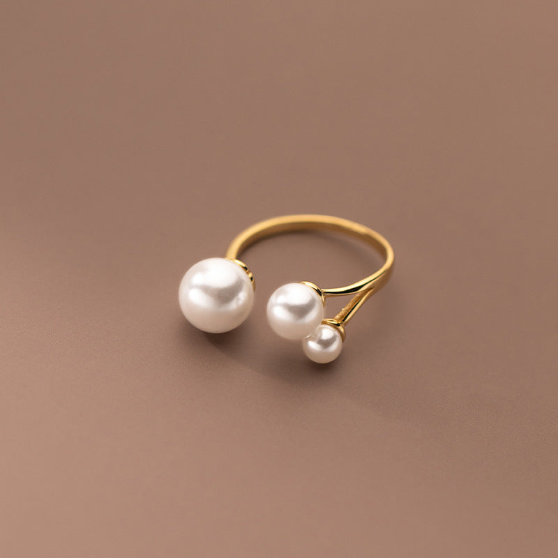 Elegante zoetwaterparel ring met verfijnde verstelbaarheid