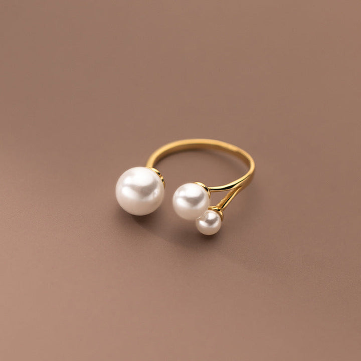 Elegante zoetwaterparel ring met verfijnde verstelbaarheid