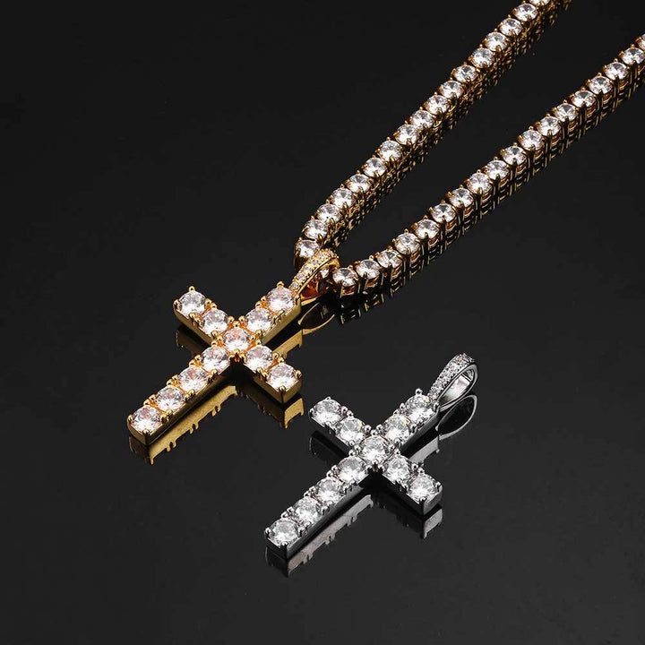 Vertrouwen - Gouden moissaniet kruis ketting