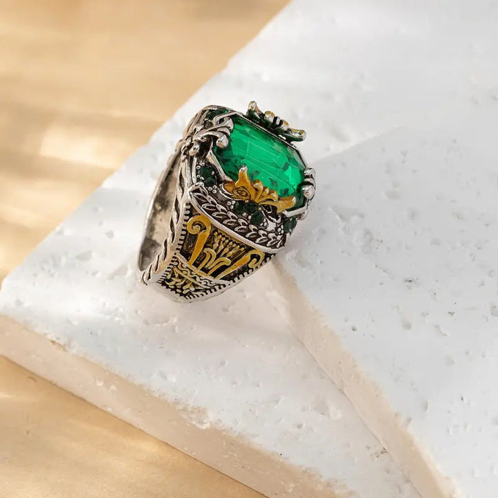Zachte gemengde gouden ring met verfijnde details