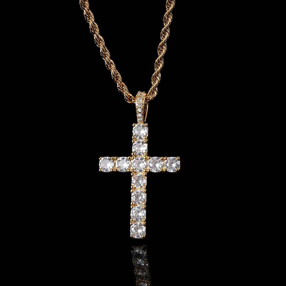 Elegante witgouden kruis ketting