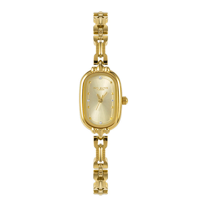 Elegante wit gouden casual horloge met subtiele details