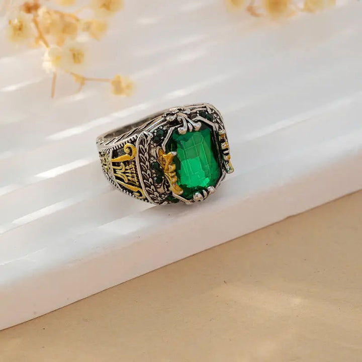 Zachte gemengde gouden ring met verfijnde details