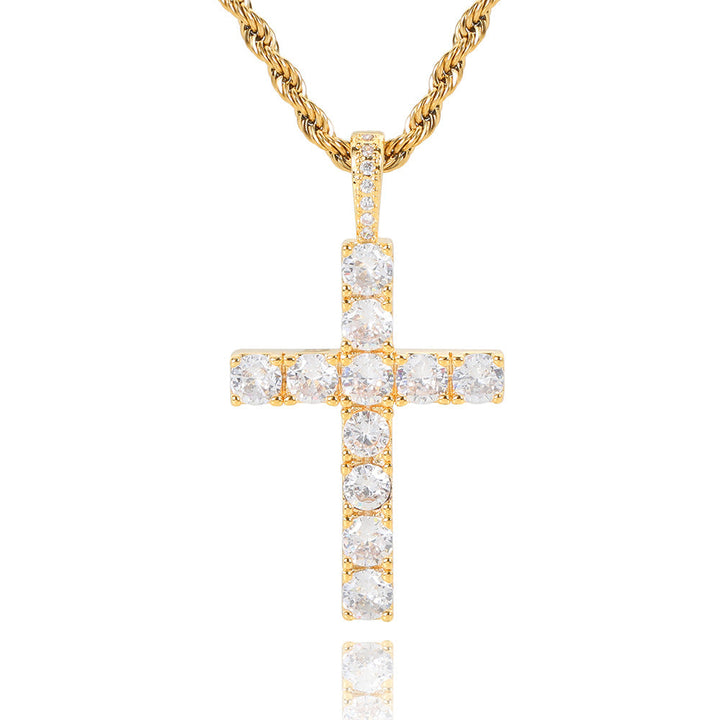Elegante witgouden kruis ketting