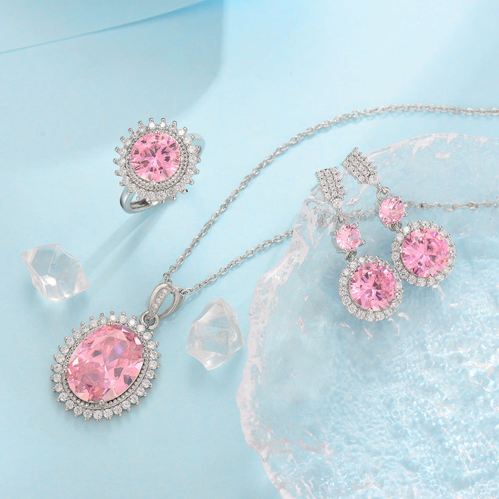 Elegante witte gouden ketting met blauwe zirkonia