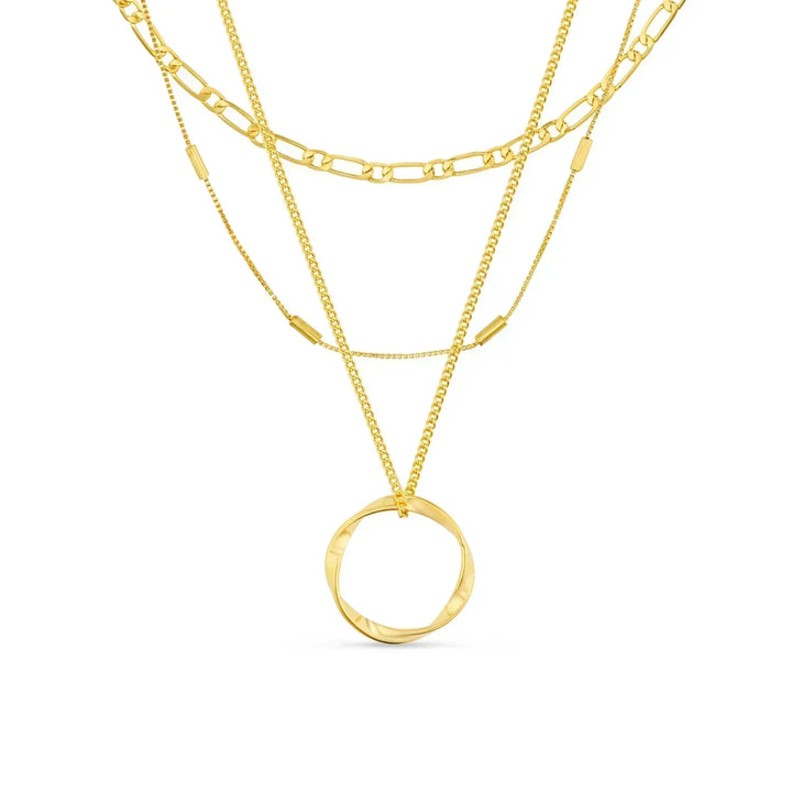 Elegante gouden cirkelketting met verfijnde afwerking