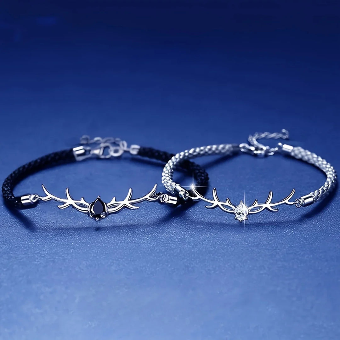 Hertengeweih Hart Armband met Zircon