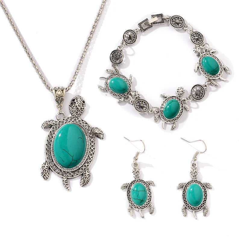 Turquoise Schildpad Sieradenset
