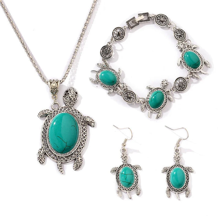 Turquoise Schildpad Sieradenset