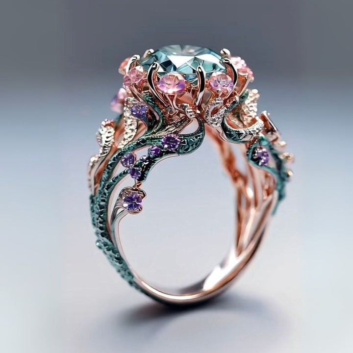 Natuurlijke exotische kleurrijke ring