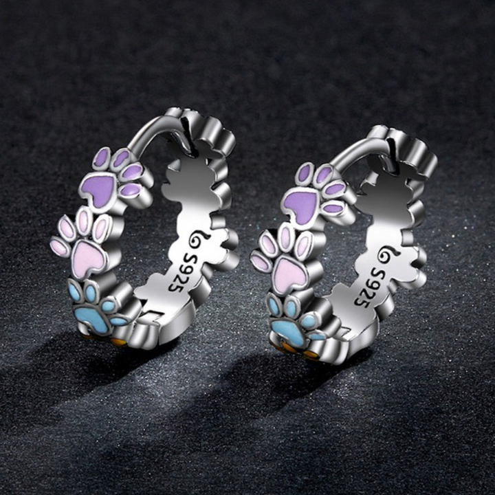 Kleurvolle Poot Hoops Sterling Zilver
