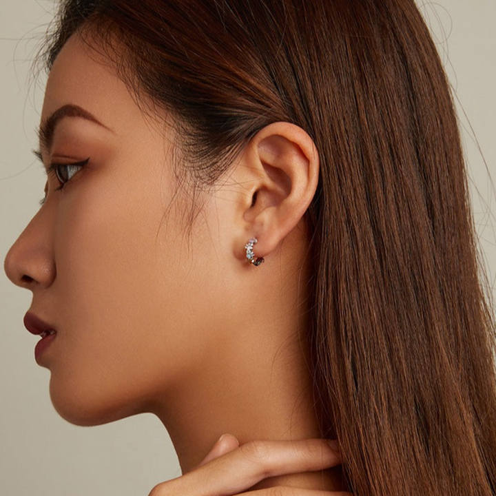 Kleurvolle Poot Hoops Sterling Zilver