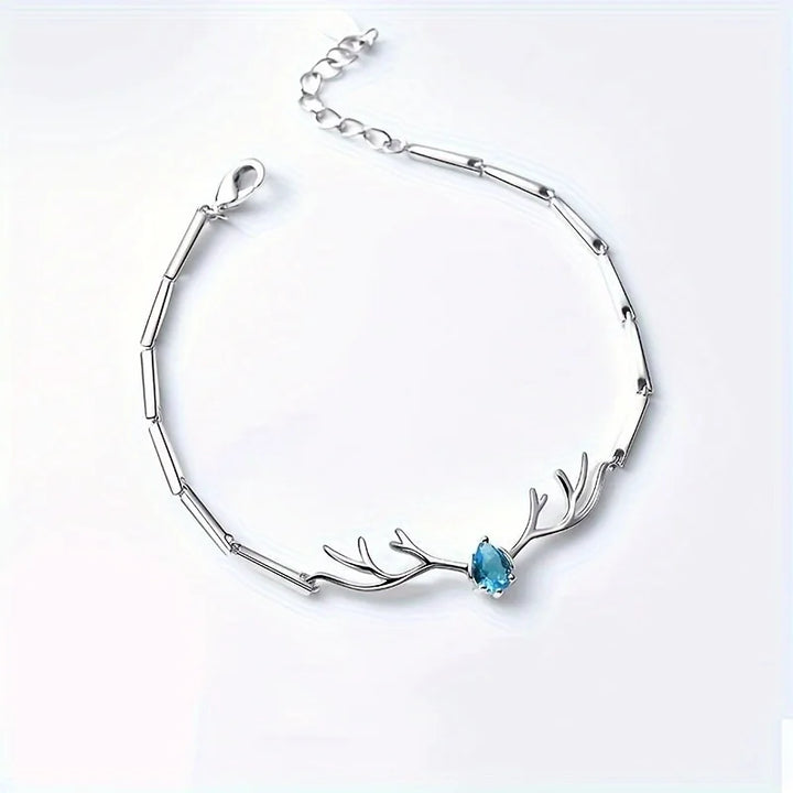 Hertengeweih Hart Armband met Zircon
