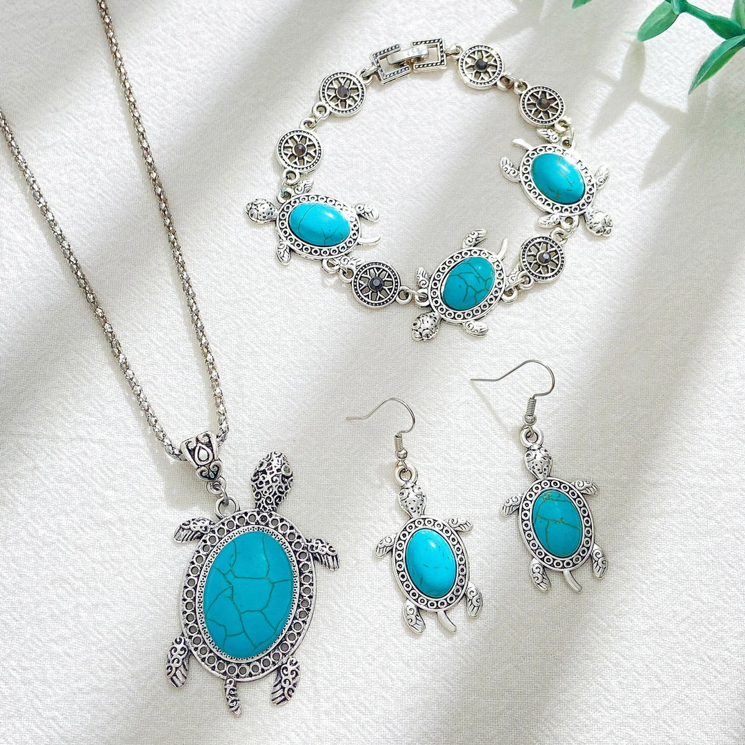 Turquoise Schildpad Sieradenset