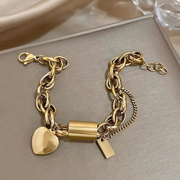 Elegante chunky armband van wit goud