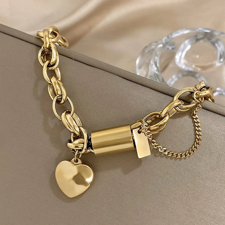 Elegante chunky armband van wit goud