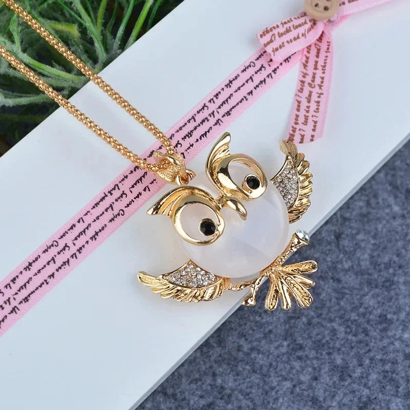 Opal Uil Wijsheid Hanger Ketting