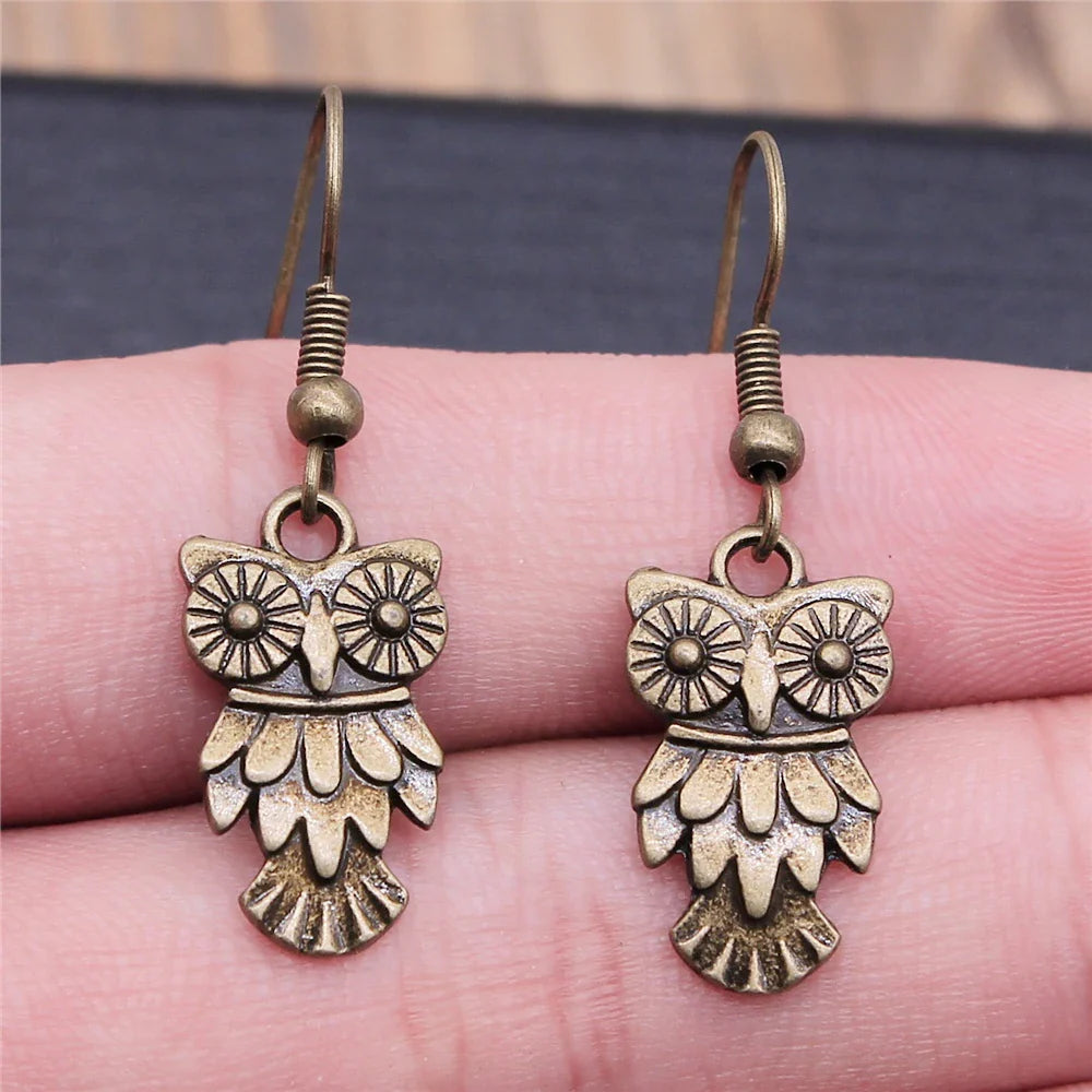 Vintage Uil Boheemse Dangle Oorbellen
