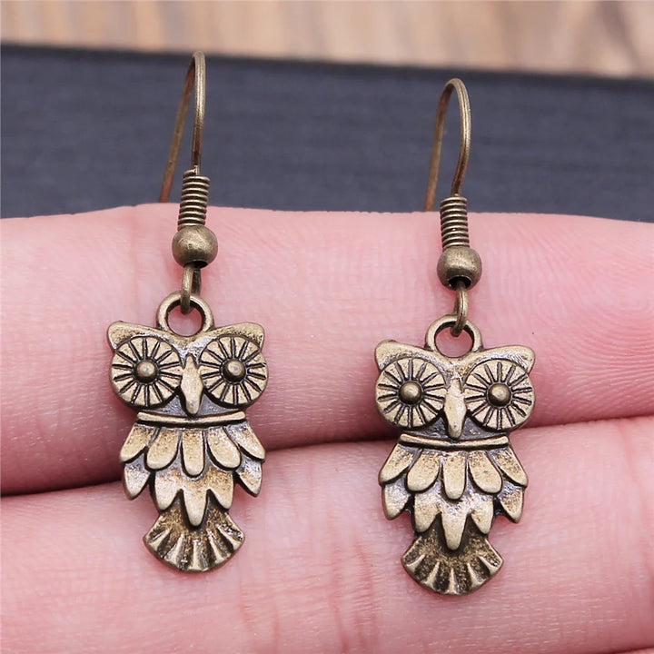 Vintage Uil Boheemse Dangle Oorbellen
