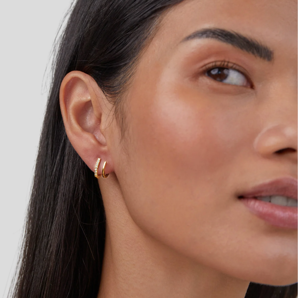18K Gouden & Crystal Claw Oorbellen