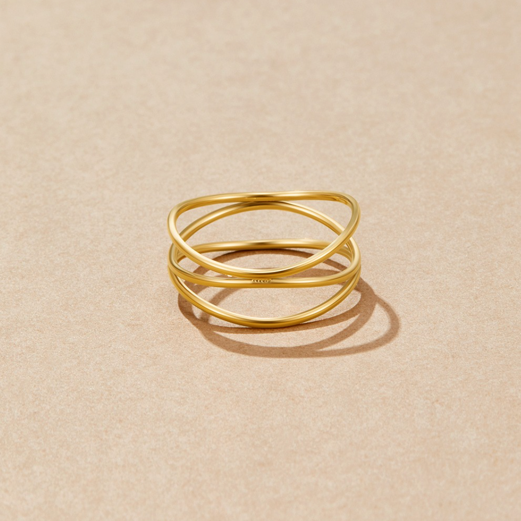Verfijnde gouden ring met eindeloze lus
