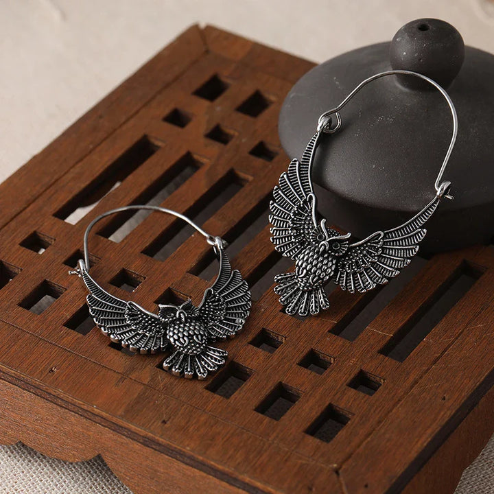 Vintage Boheemse Uil Statement Oorbellen