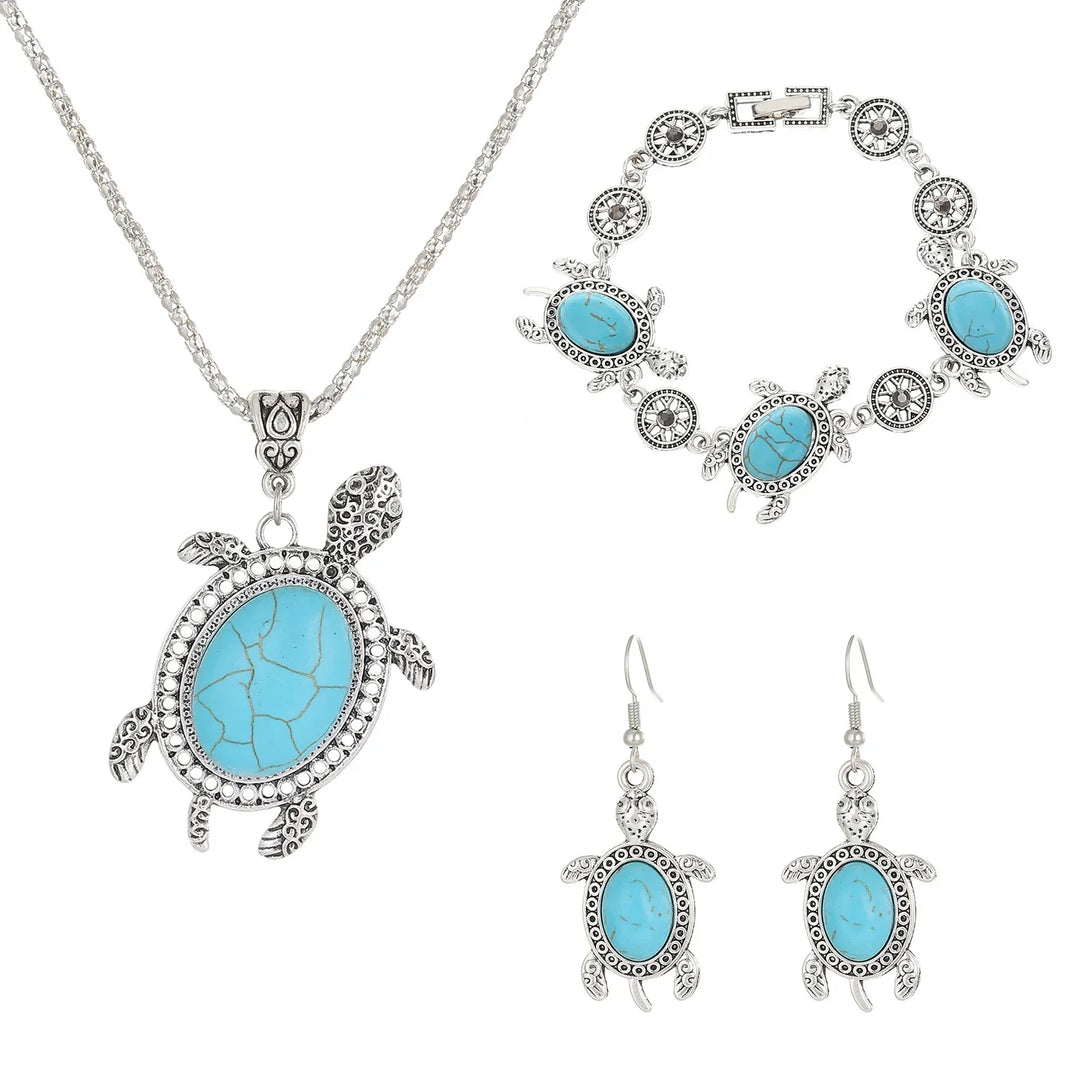Turquoise Schildpad Sieradenset