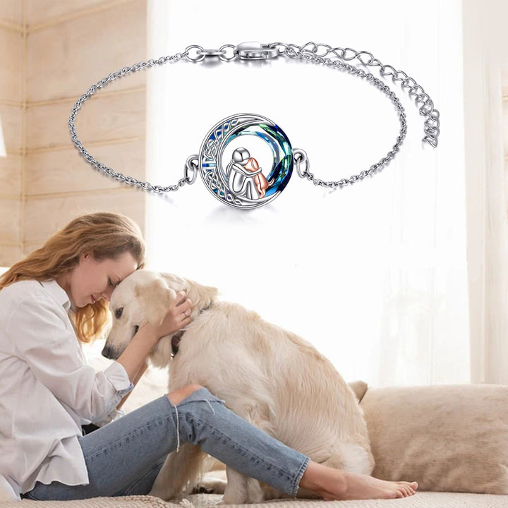 Verstelbare Honden Charms Bracelet van Sterling Zilver