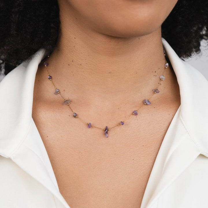 Amethist Kristal Kralen Ketting