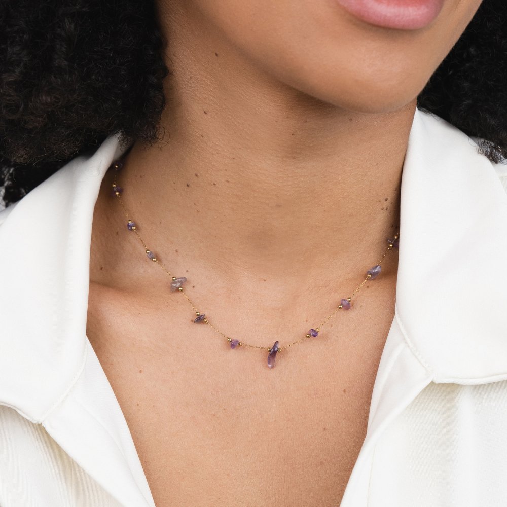 Amethist Kristal Kralen Ketting
