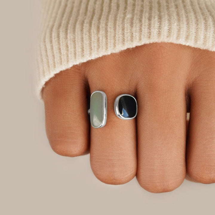 Aquamarijn Wikkel Zilveren Ring