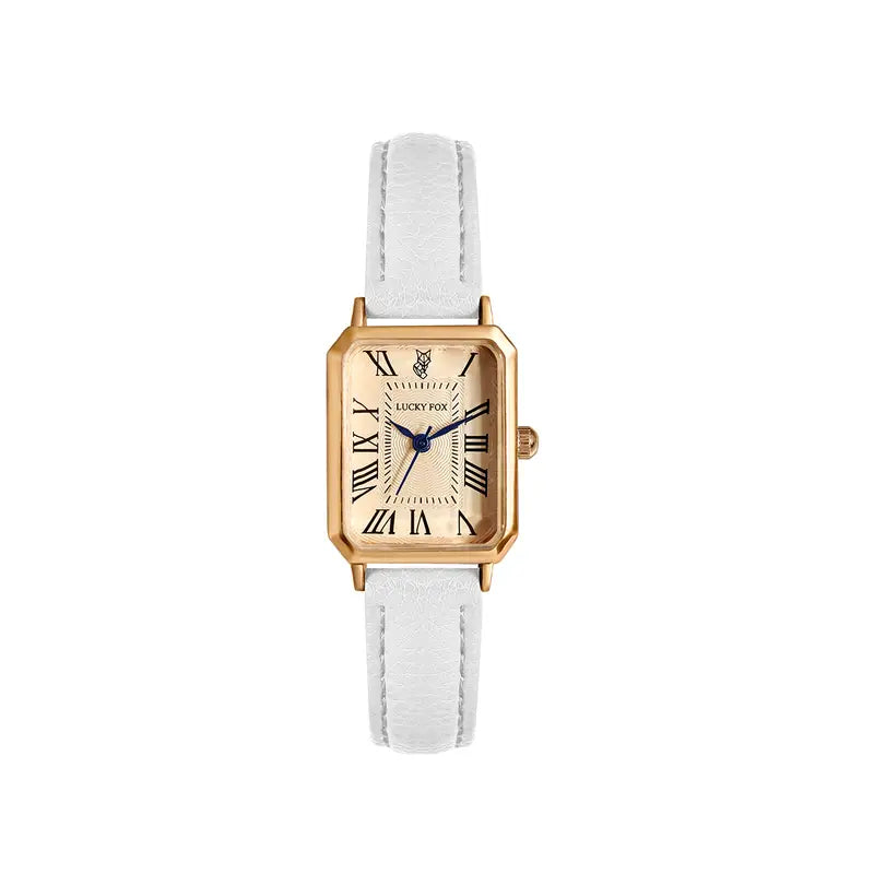 Elegante gouden horloge met een verfijnd steentje.