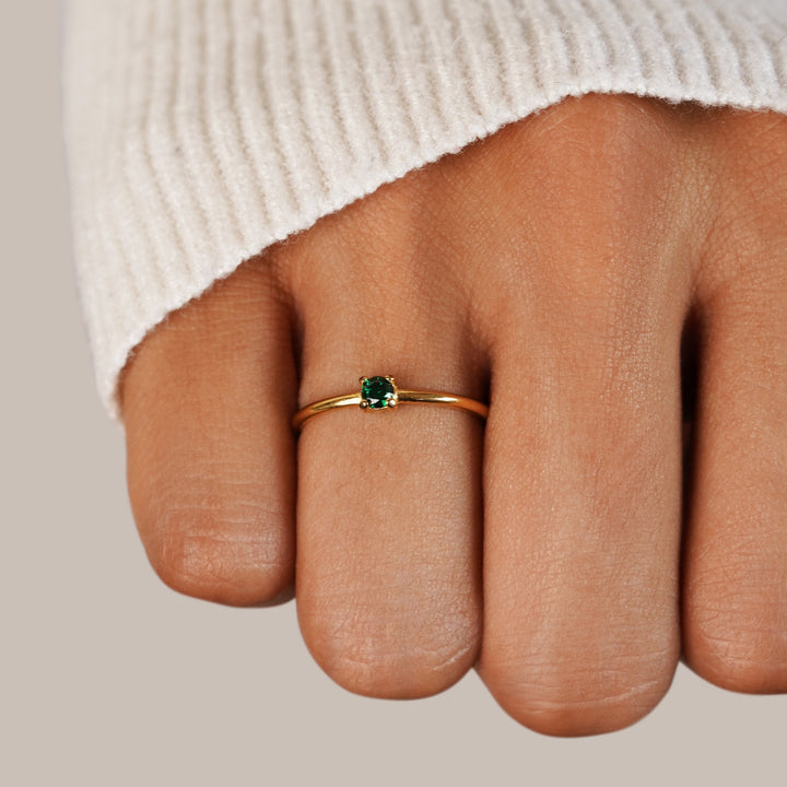 Geboortesteen 18K Gouden Ringen.