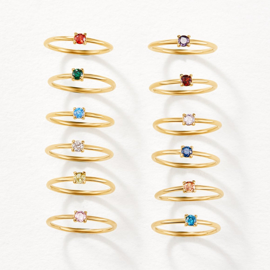 Geboortesteen 18K Gouden Ringen.