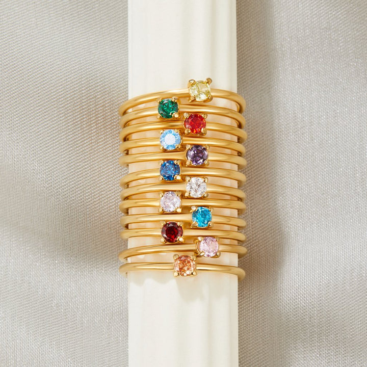 Geboortesteen 18K Gouden Ringen.