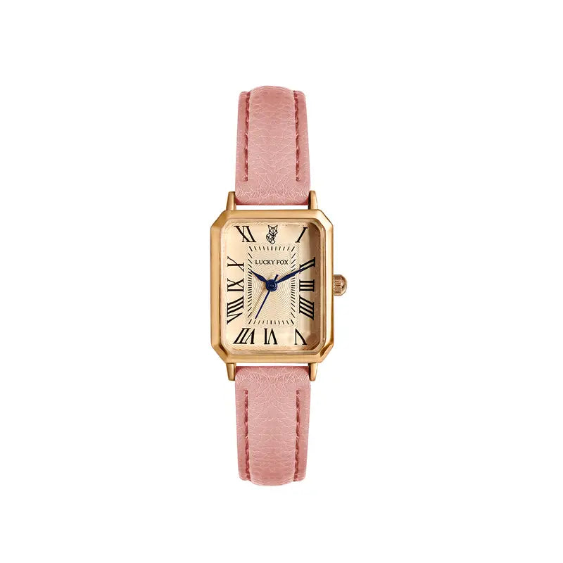 Elegante gouden horloge met een verfijnd steentje.