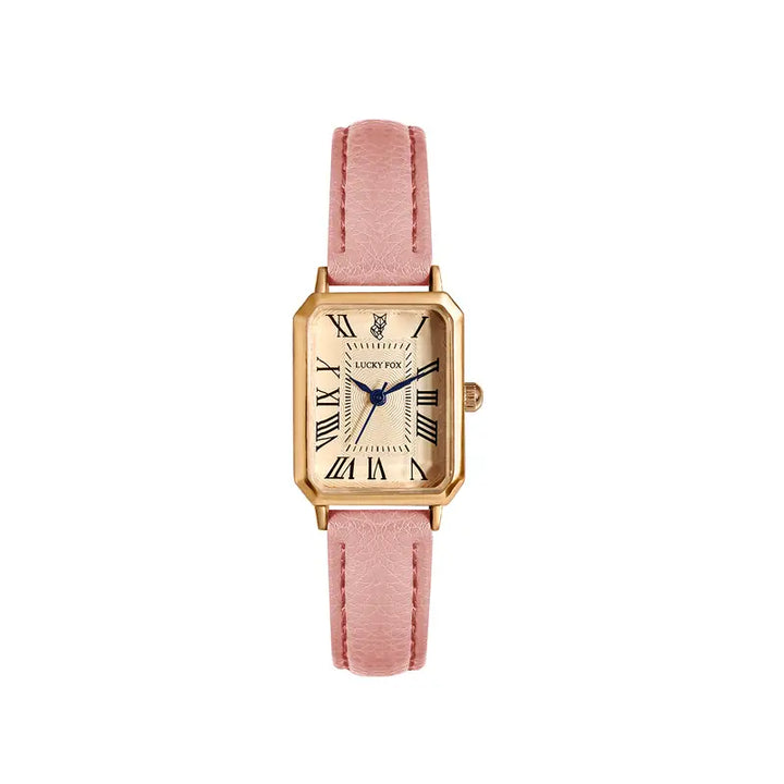 Elegante gouden horloge met een verfijnd steentje.