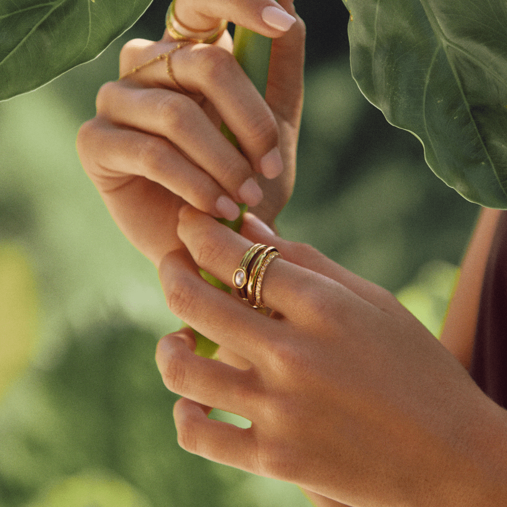 Chunky Parels 18K Gouden Ring