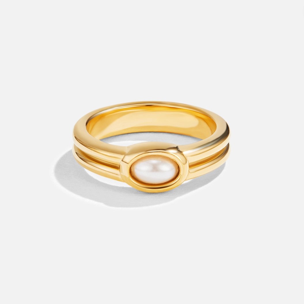 Chunky Parels 18K Gouden Ring