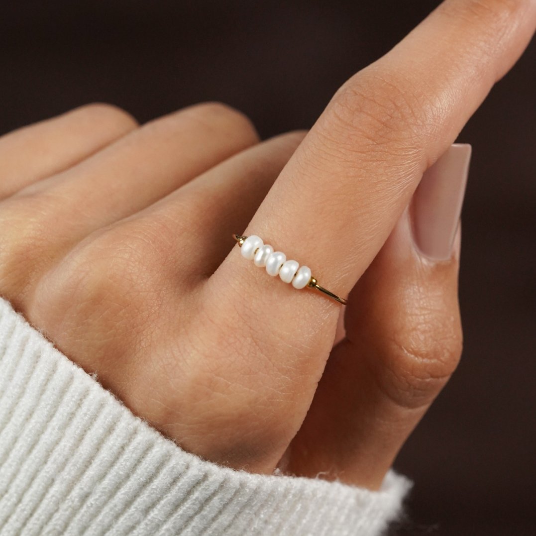 Elegante zoetwaterparel ring