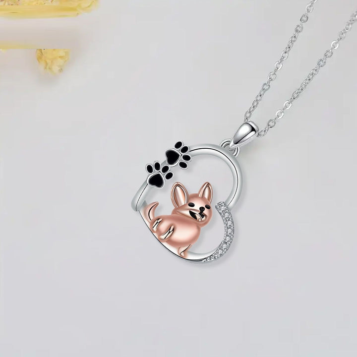 Schattige Hartvormige Hondenhanger Ketting