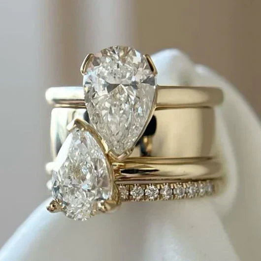 Elegante zirkonia dubbele ring