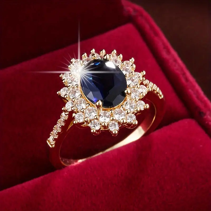 Elegante gouden ring met zirkonia