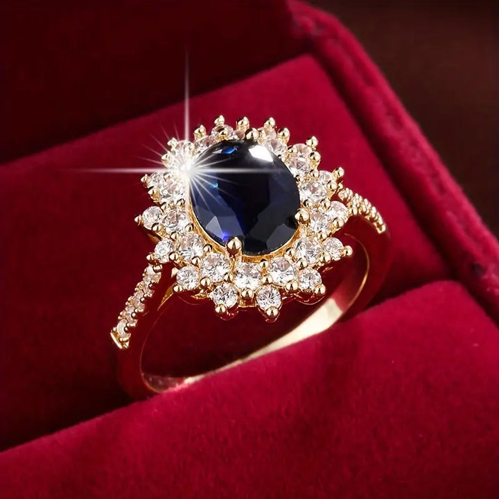Elegante gouden ring met zirkonia