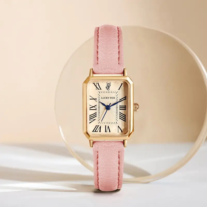 Elegante gouden horloge met een verfijnd steentje.
